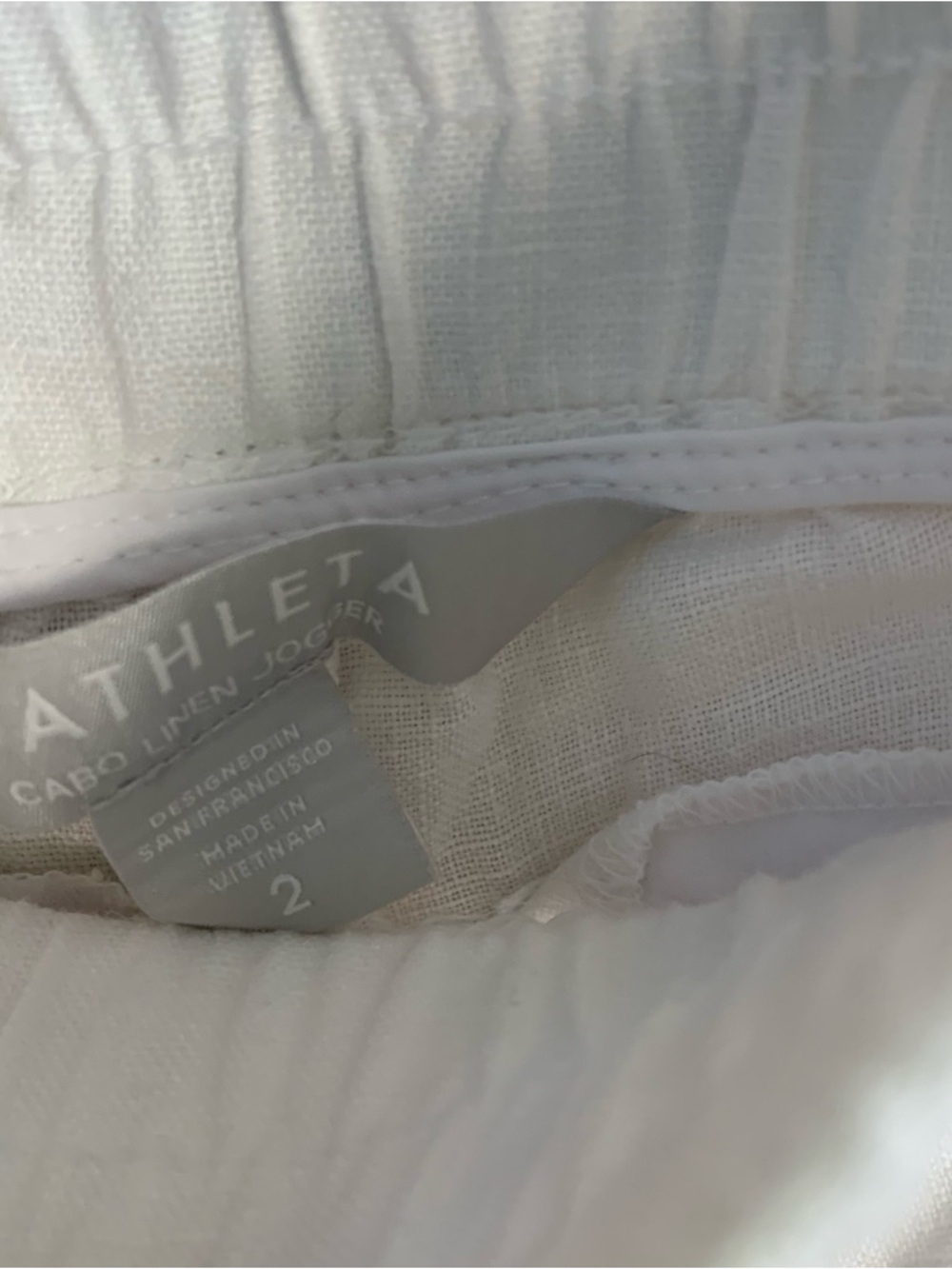 Athleta Cabo Linen White Joggers Pants - Picture 3 of 10